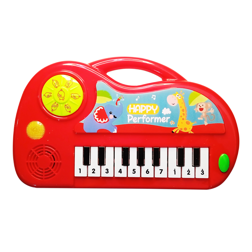 Teclado Musical Infantil com Bateria, Luzes e Som de Animais