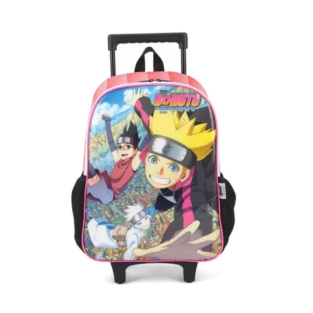 Mochila de Rodinhas Infantil Boruto Laranja Luxcel