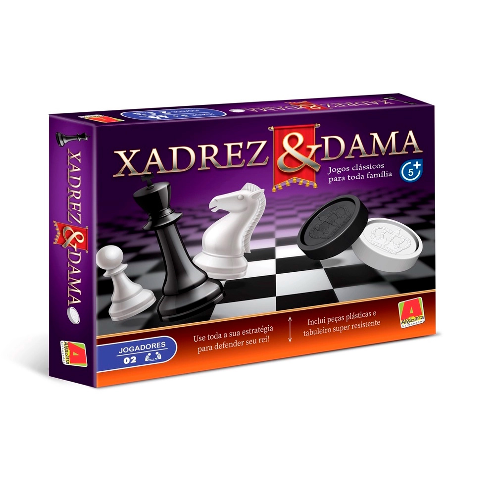 Quadro Xadrez e Damas - 4 Jogadores