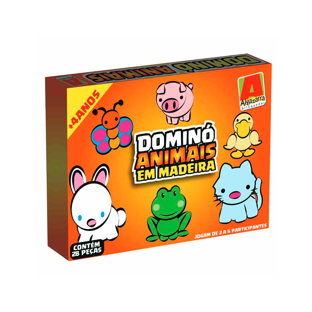 Dominó de Madeira - Animais, Brinquedos de Madeira