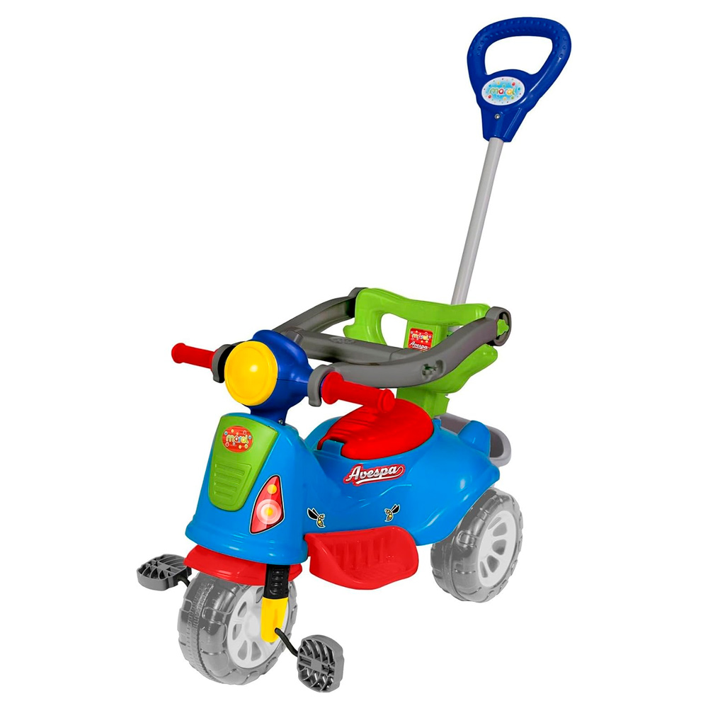 Triciclo Motoca Infantil Dino Rosa Motoca Para Bebe Com Proteção e