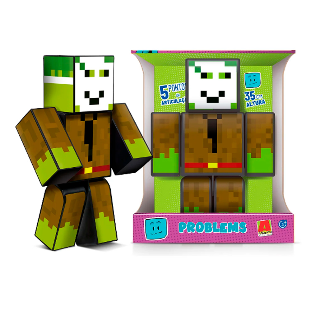 Boneco Problems r Minecraft - 35Cm