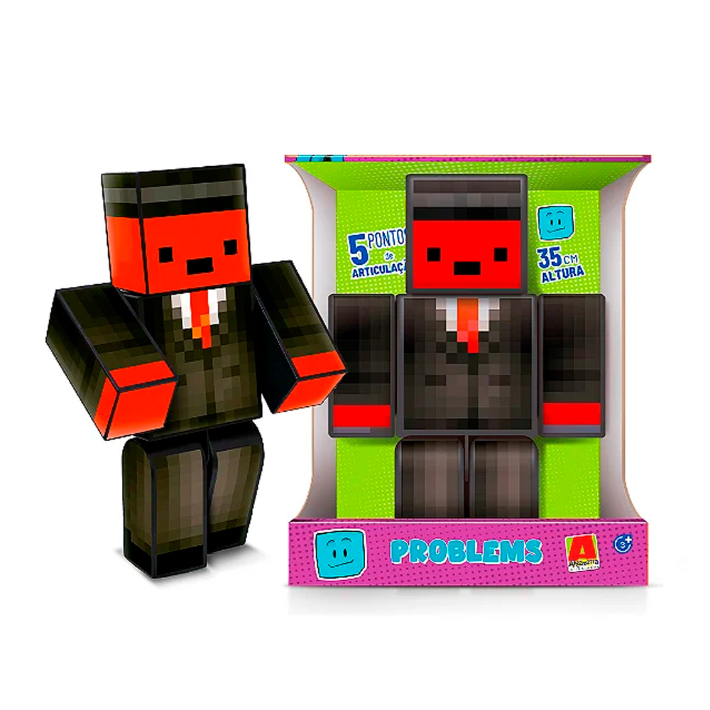 Boneco Problems r Minecraft - 35Cm