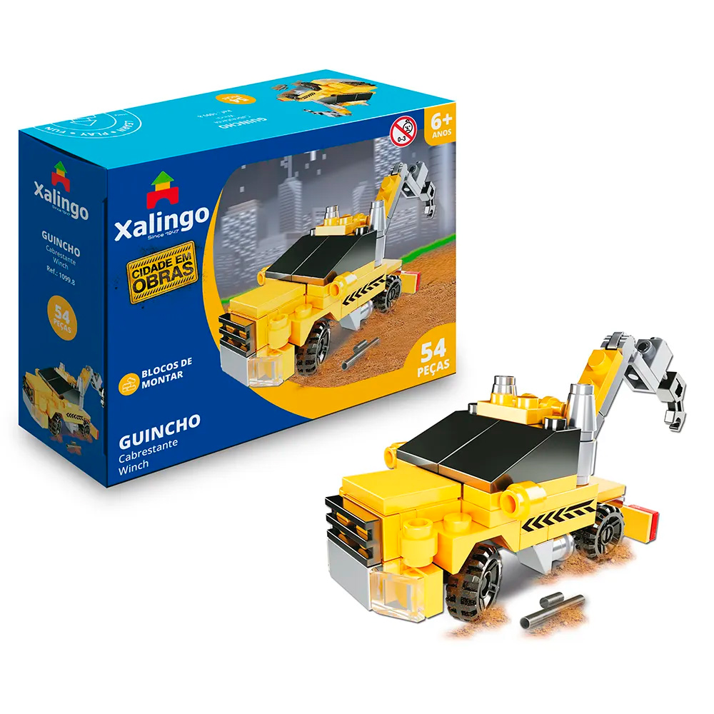 Kit com 3 Caminhões Bombeiro Guincho Escavadeira Brinquedo