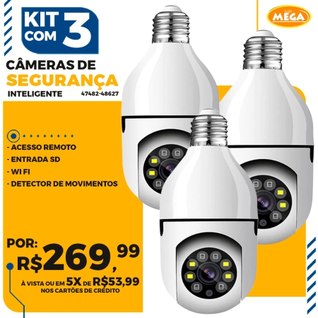 Banner Pequeno – Kit com 3 Câmeras de Segurança Inteligente